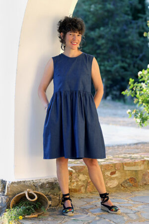Vestido denim vuelo Noche