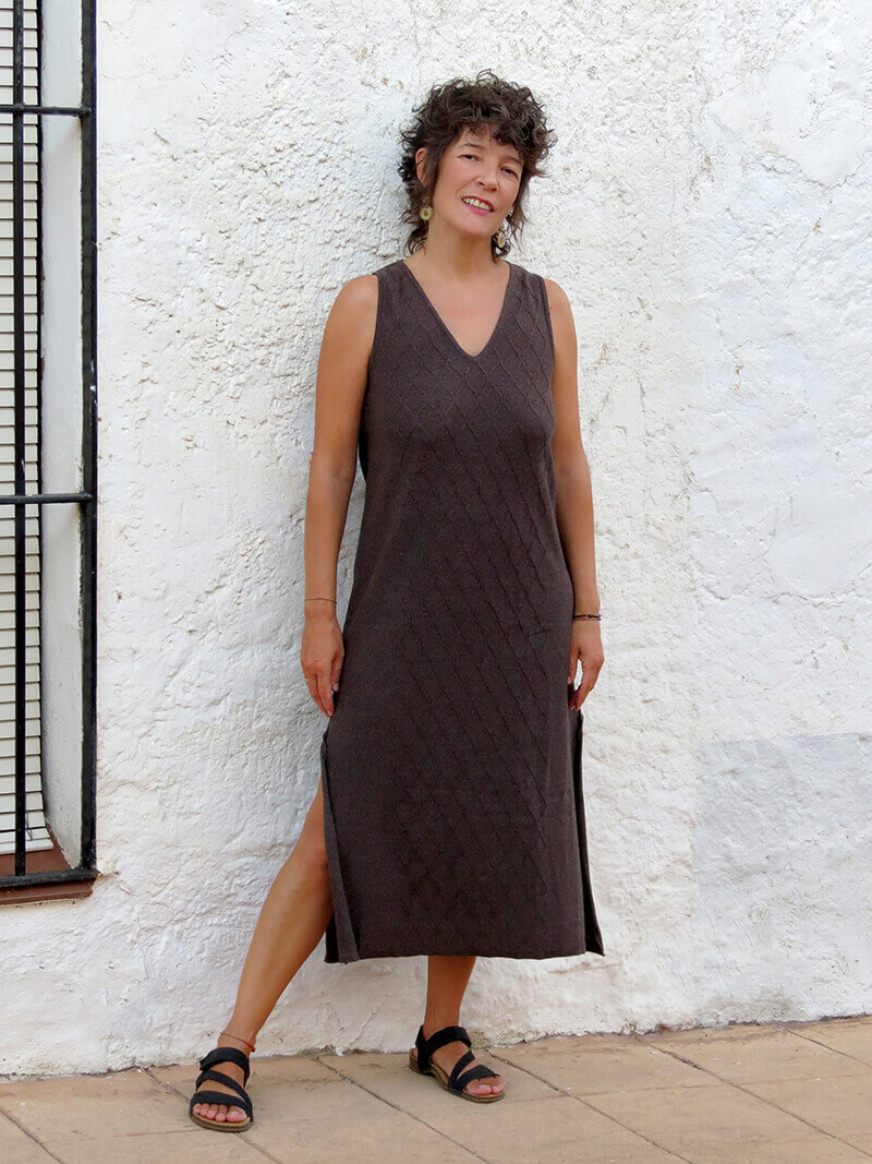 Vestido knit Rombos visone