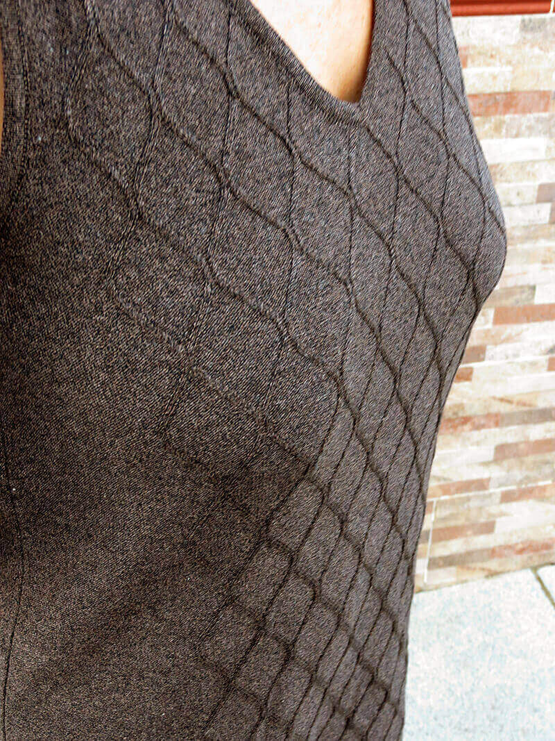 Vestido knit Rombos visone - Imagen 3