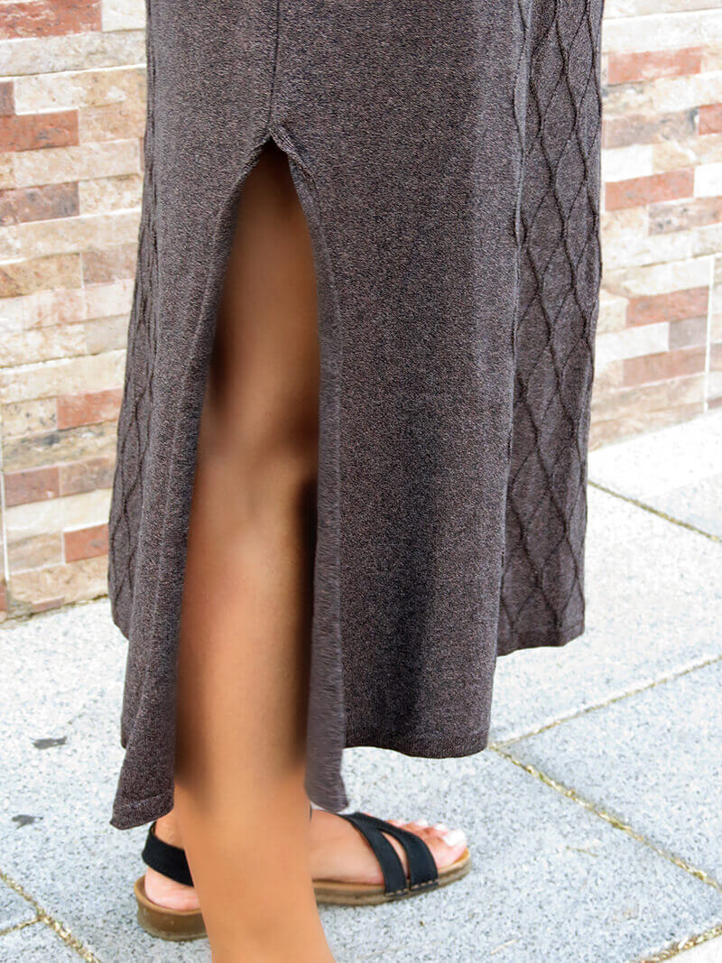 Vestido knit Rombos visone - Imagen 4